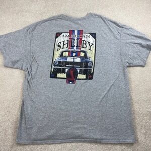 Shelby American T Shirt Mens 2XL Gray Short Sleeve Mustang Cobra Graphic Tee